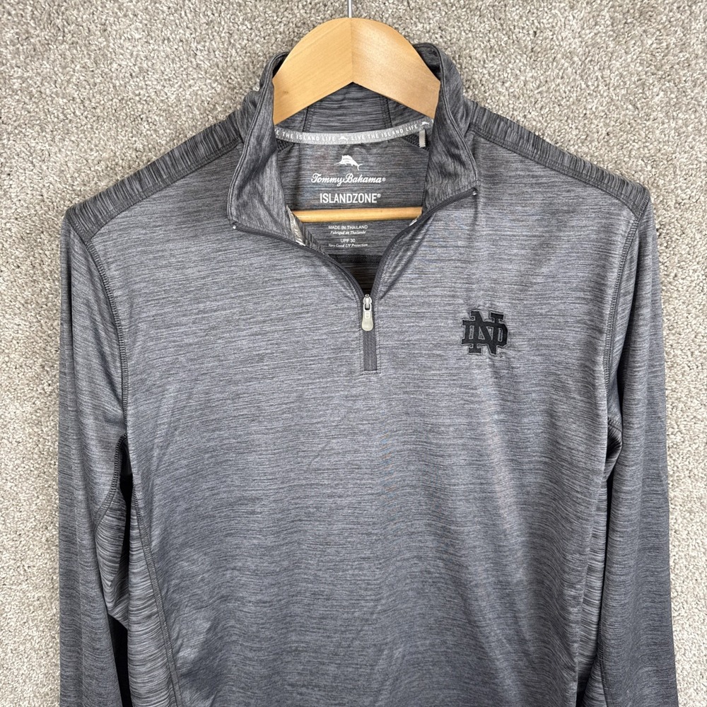 Tommy Bahama Notre Dame‎ Islandzone Delray 1/4 Pullover Shirt Men's Small UPF 30